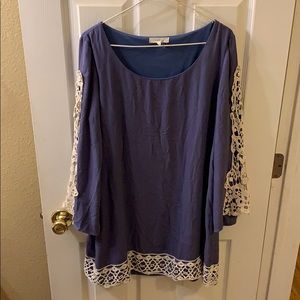 Long Sleeved Crochet Midi Dress